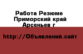 Работа Резюме. Приморский край,Арсеньев г.